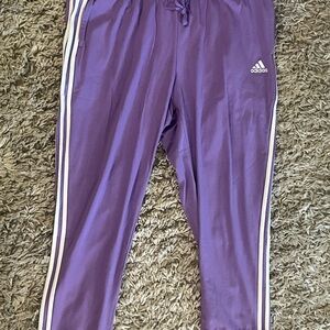 Adidas Women Slim 3 Stripes Normal Length Track Pants Purple Size 1X